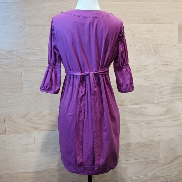BCBGENERATION Tunic Dress Purple 3/4 sleeve v-neck size small - Picture 2 of 2